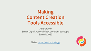 Thumbnail for Making Content Creation Tools Accessible