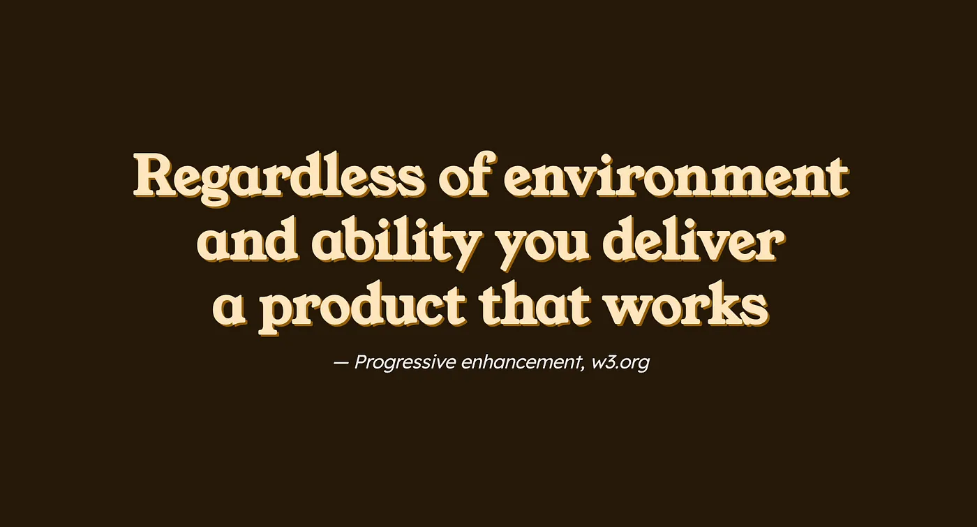 Slide with the w3.org quote: “Regardless of environment and ability you deliver a product that works.”