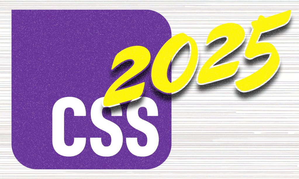 Purple CSS logo with bold white text overlaid by large yellow '2025' in stylized font, set against a horizontal striped background.