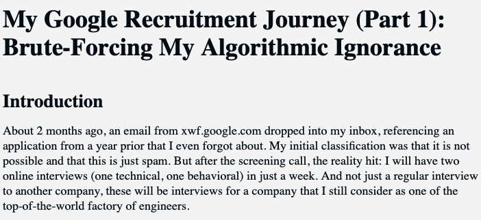 My Google Recruitment Journey (Part 1): Brute-Forcing My Algorithmic Ignorance