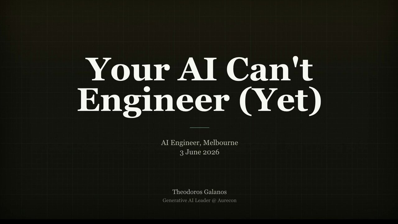 Thumbnail for Your AI Can’t Engineer (Yet)
