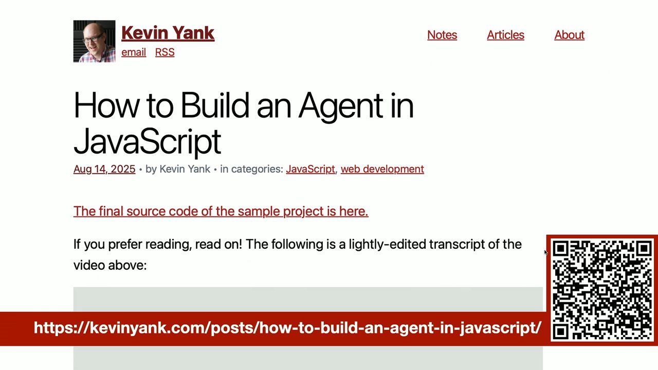 Thumbnail for How to Build an Agent in JavaScript