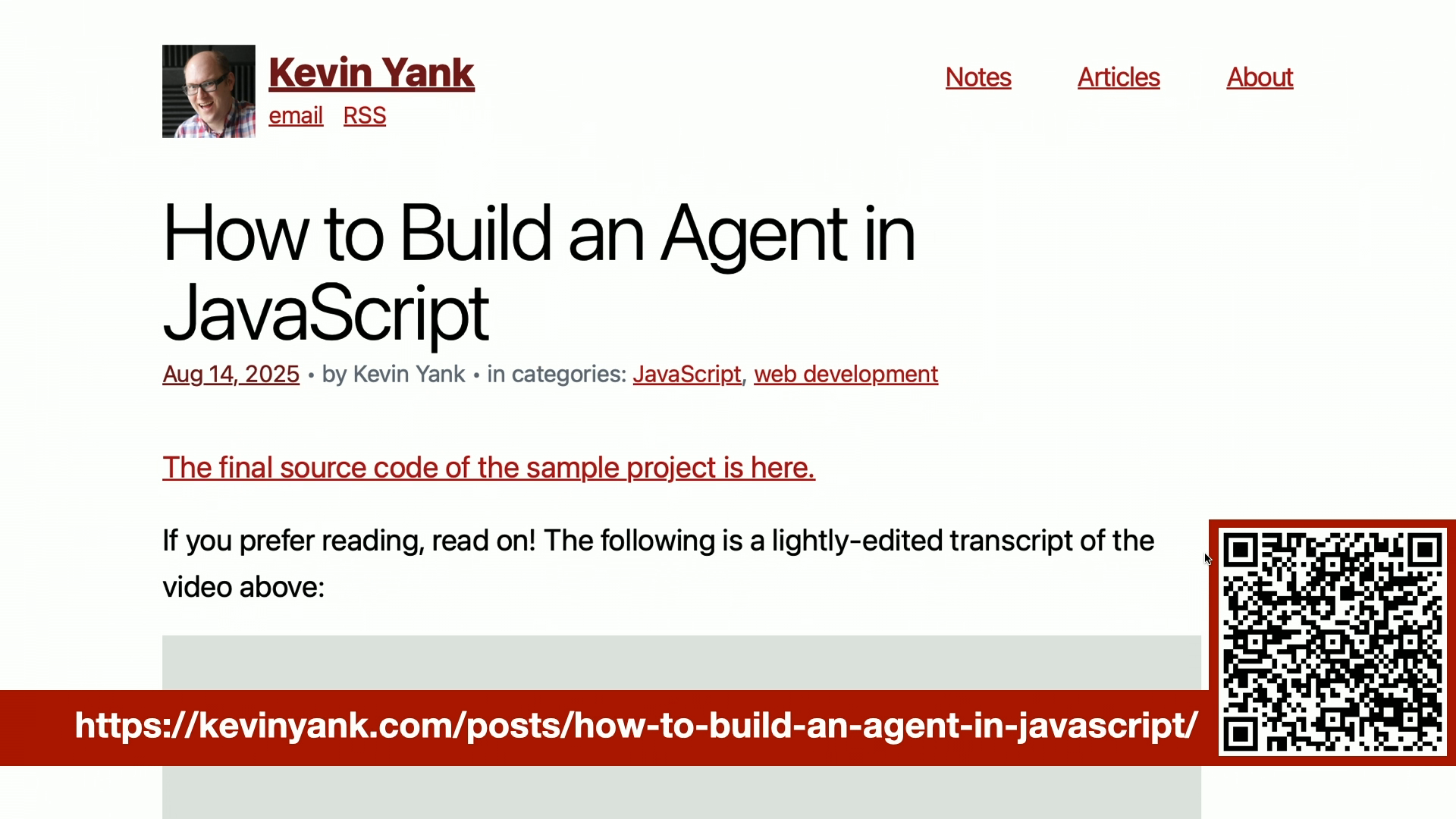 Thumbnail for How to Build an Agent in JavaScript