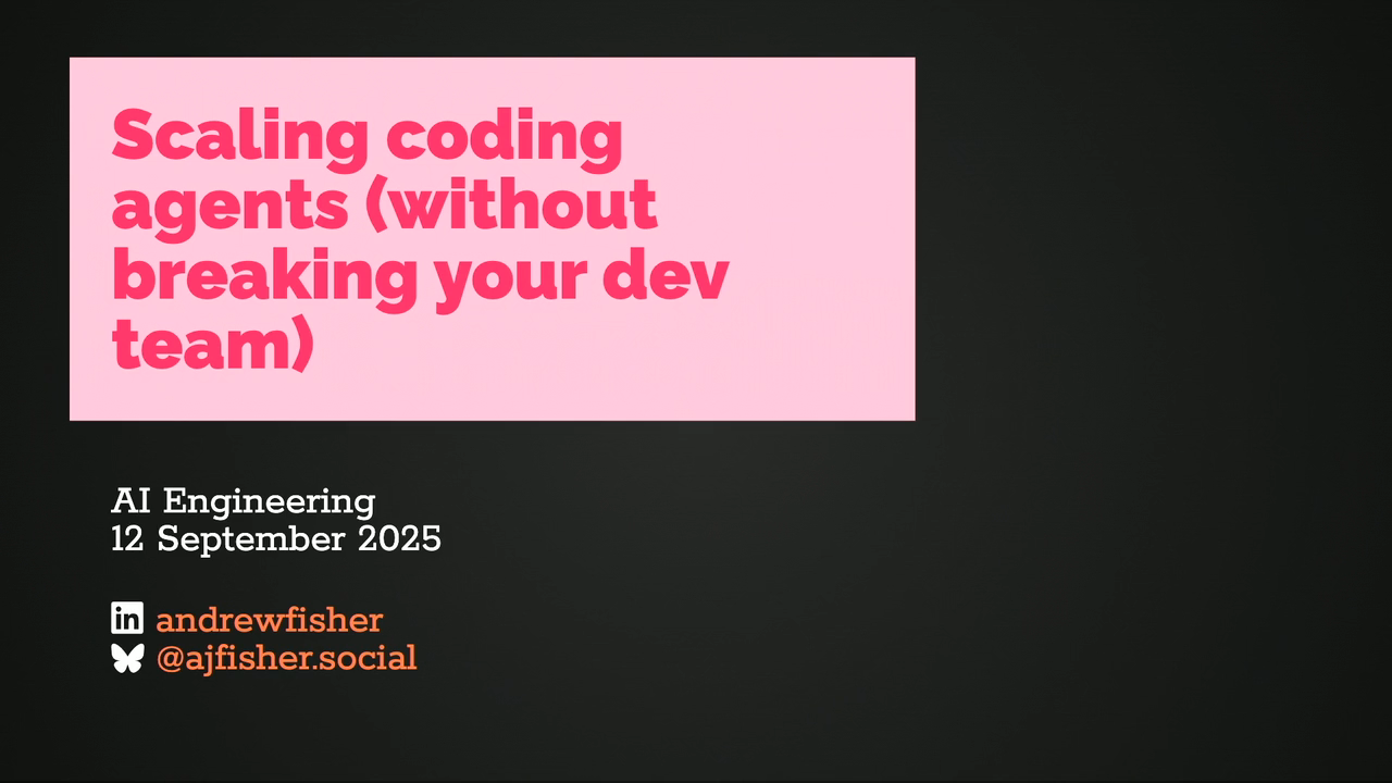 Thumbnail for Scaling Coding Agents (without breaking your dev team)