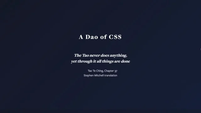 Thumbnail for A Dao of CSS